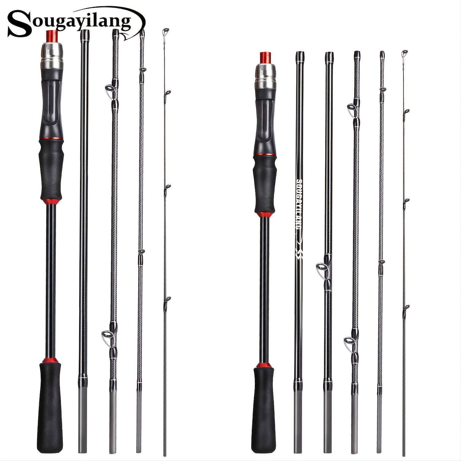 Sougayilang 5/6 Section Spinning Fishing Rod Ideal Saltwater