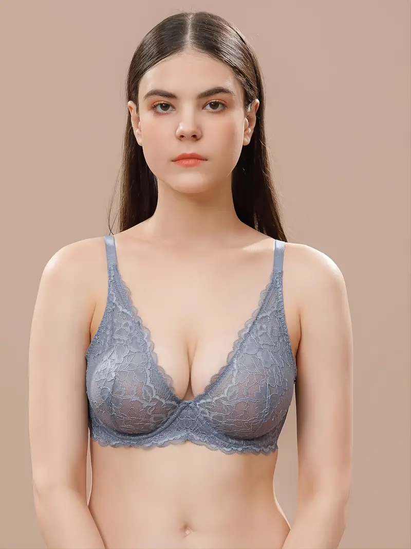 Sexy Women Bras Lace See Through Lingerie Non-Wired Bra Underwear