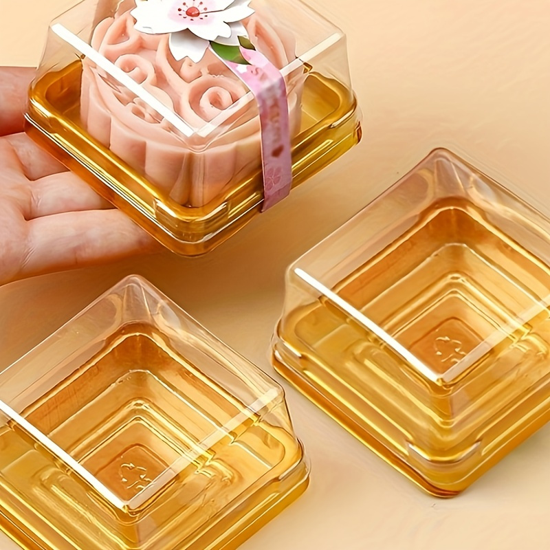 

50pcs Plastic Bakery Take Out Containers With Clear Lids - Cake, Chocolates, Pastries Packaging Boxes For Birthday, Wedding Party Favors, Baking Tools & Kitchen Accessories