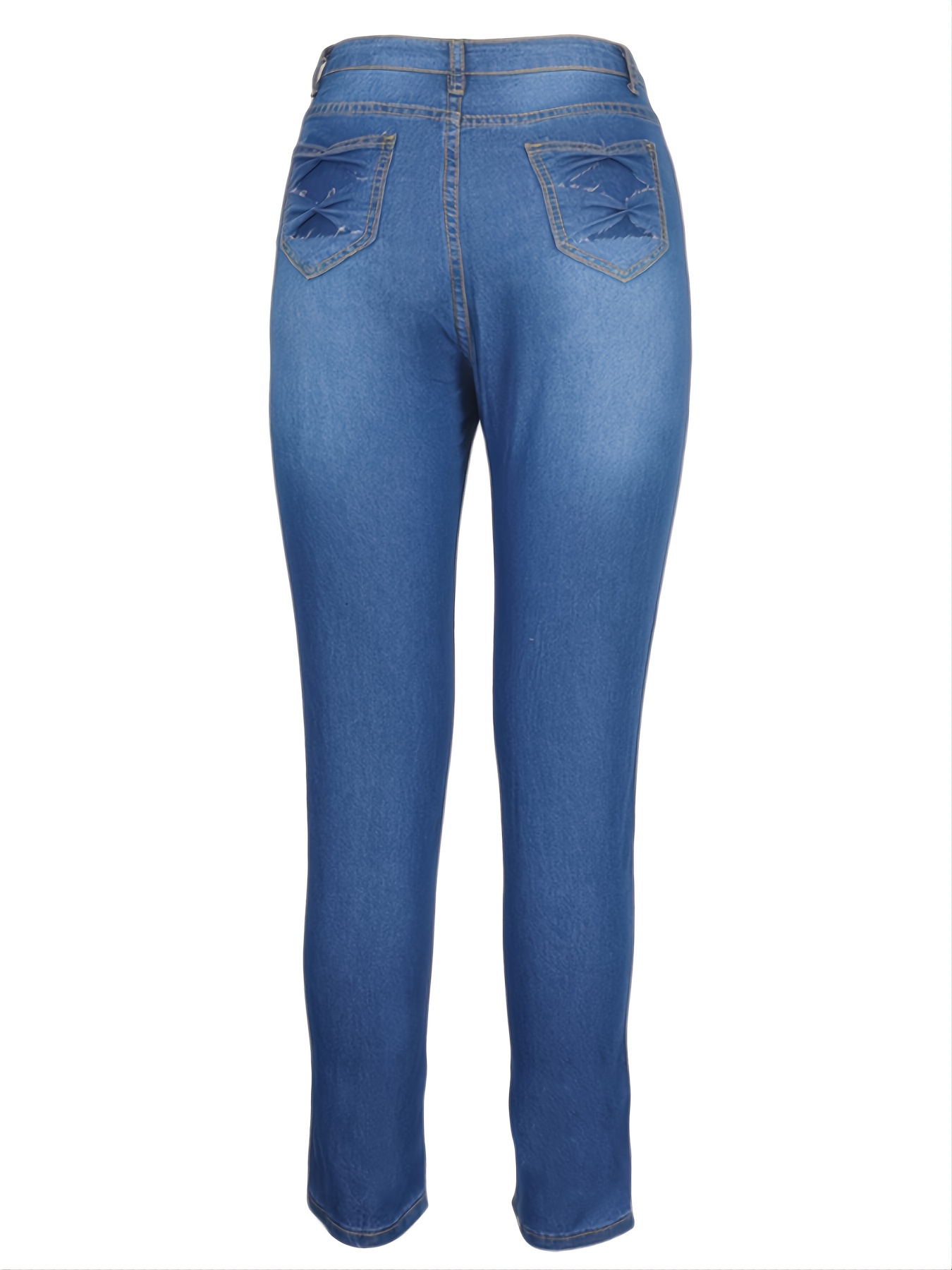 Jeans Ajustados Elásticos Mujer Pantalones Mezclilla Botones - Temu