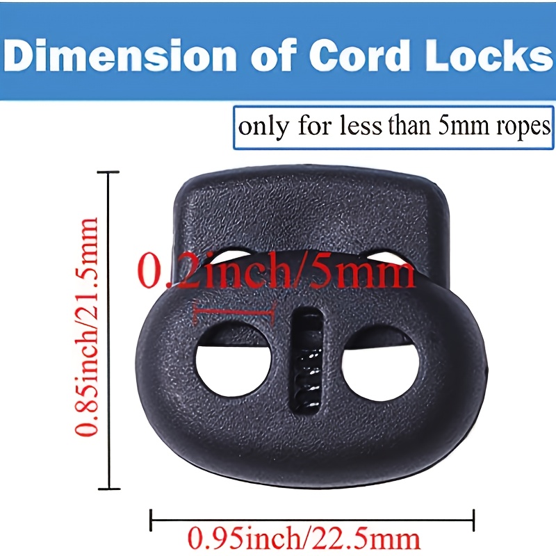 Cord Locks Spring Toggles Stoppers Plastic Single Hole End - Temu