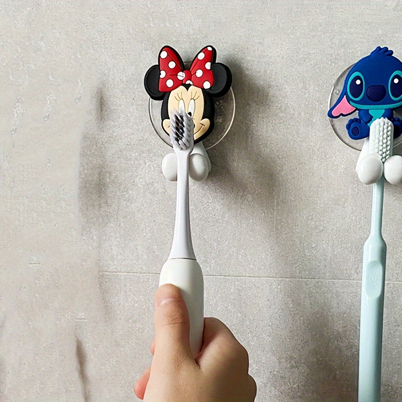 

Disney Stitch Adorable Toothbrush Holder - Multi-function Wall Mount With Suction Cup For Towels, Keys & Plugs - Perfect For Bathroom Organization And Home Decor