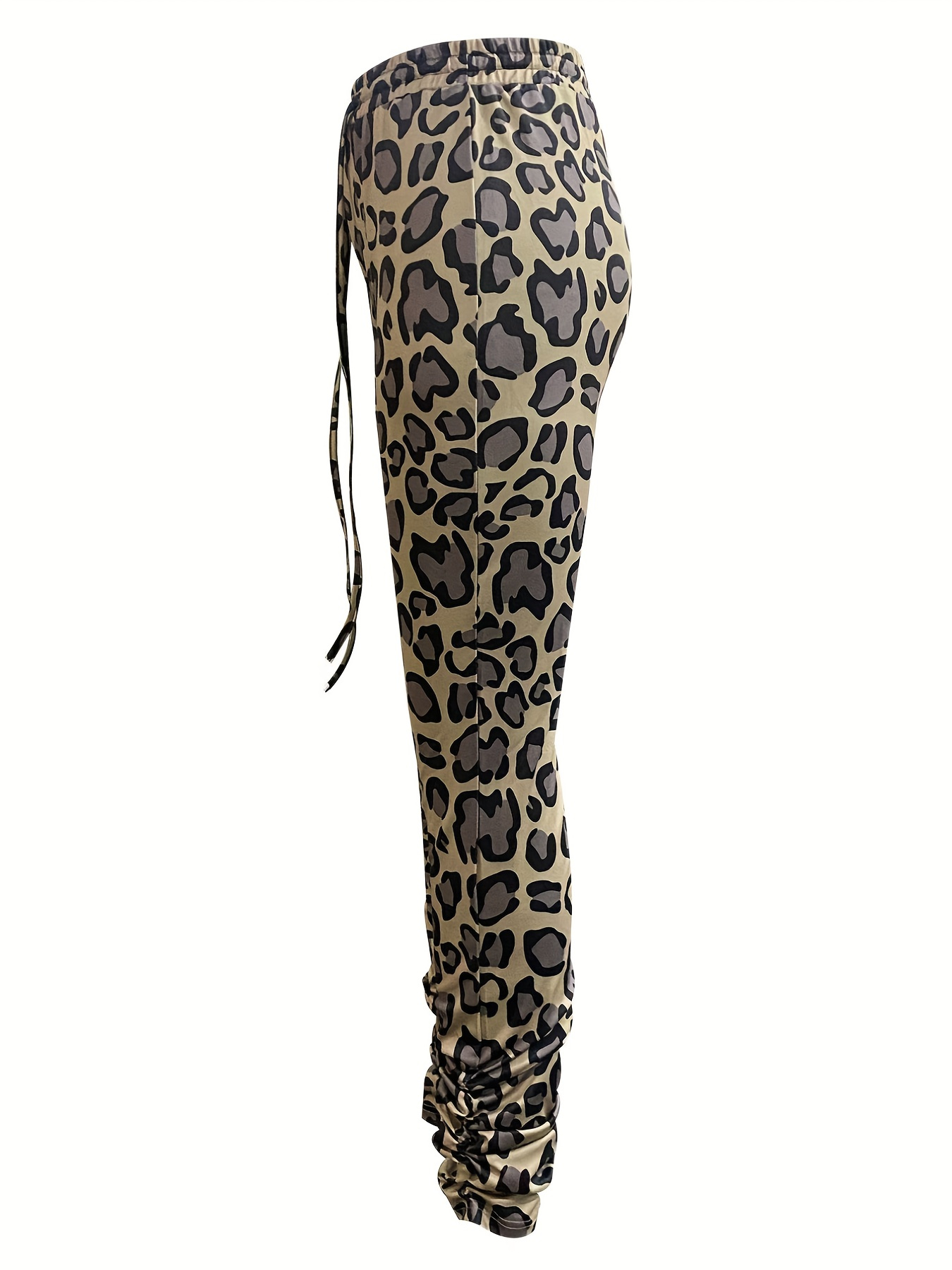 Leopard Print Women's Pants Elastic Waist Pocket Cropped Trousers Female  2021 Summer Autumn Fashion Loose Casual Ladies Pant