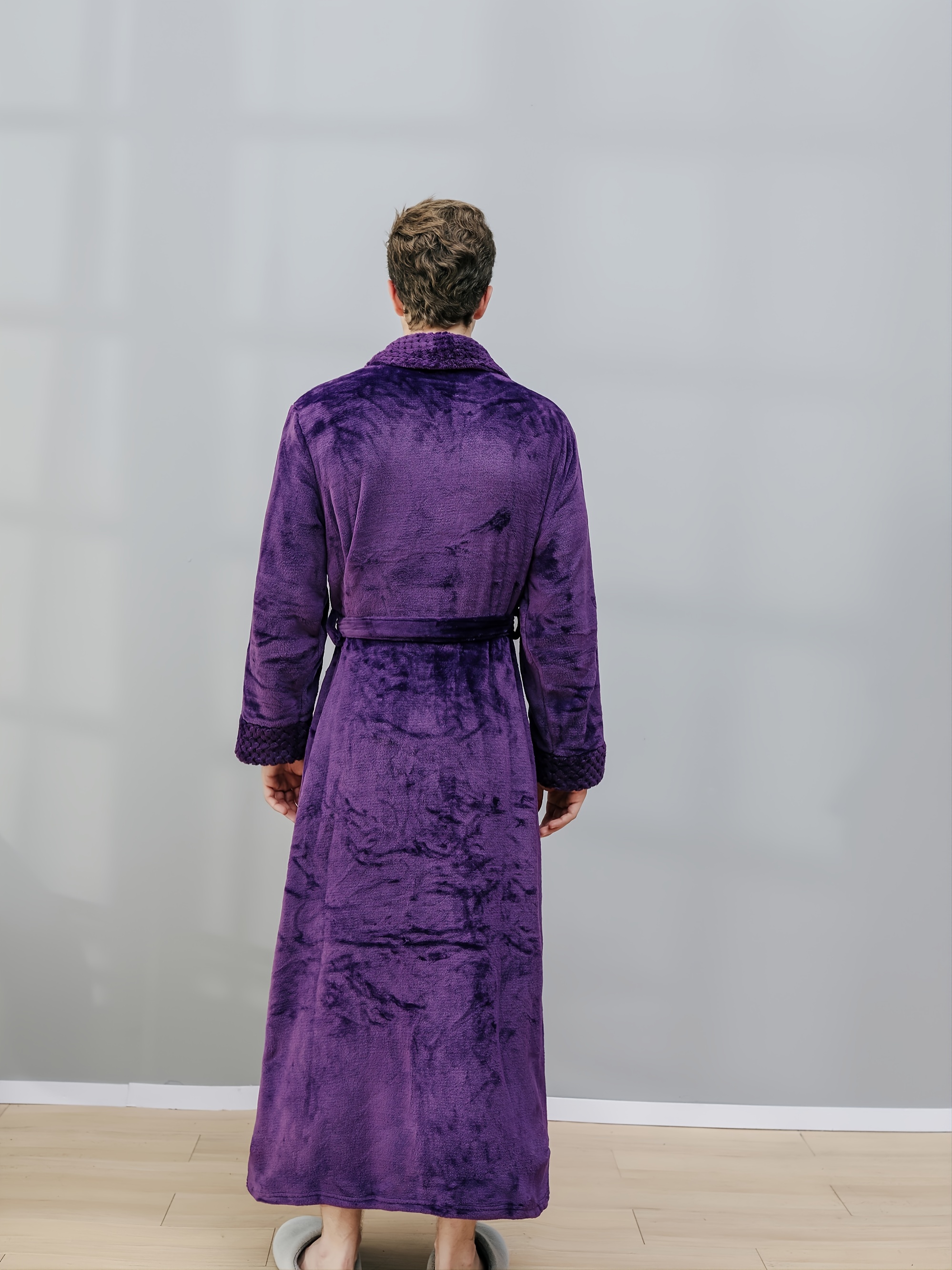 Men's Purple Nightgown Robe Bathrobe Winter Pajamas - Temu Canada