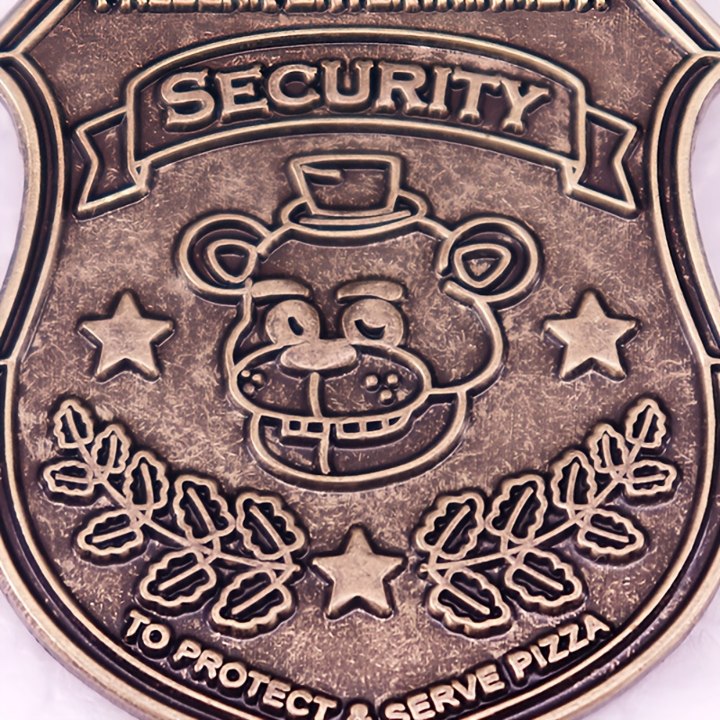 FNAF Five Nights at Freddy's Security Badge Pin Silver 2 Figure