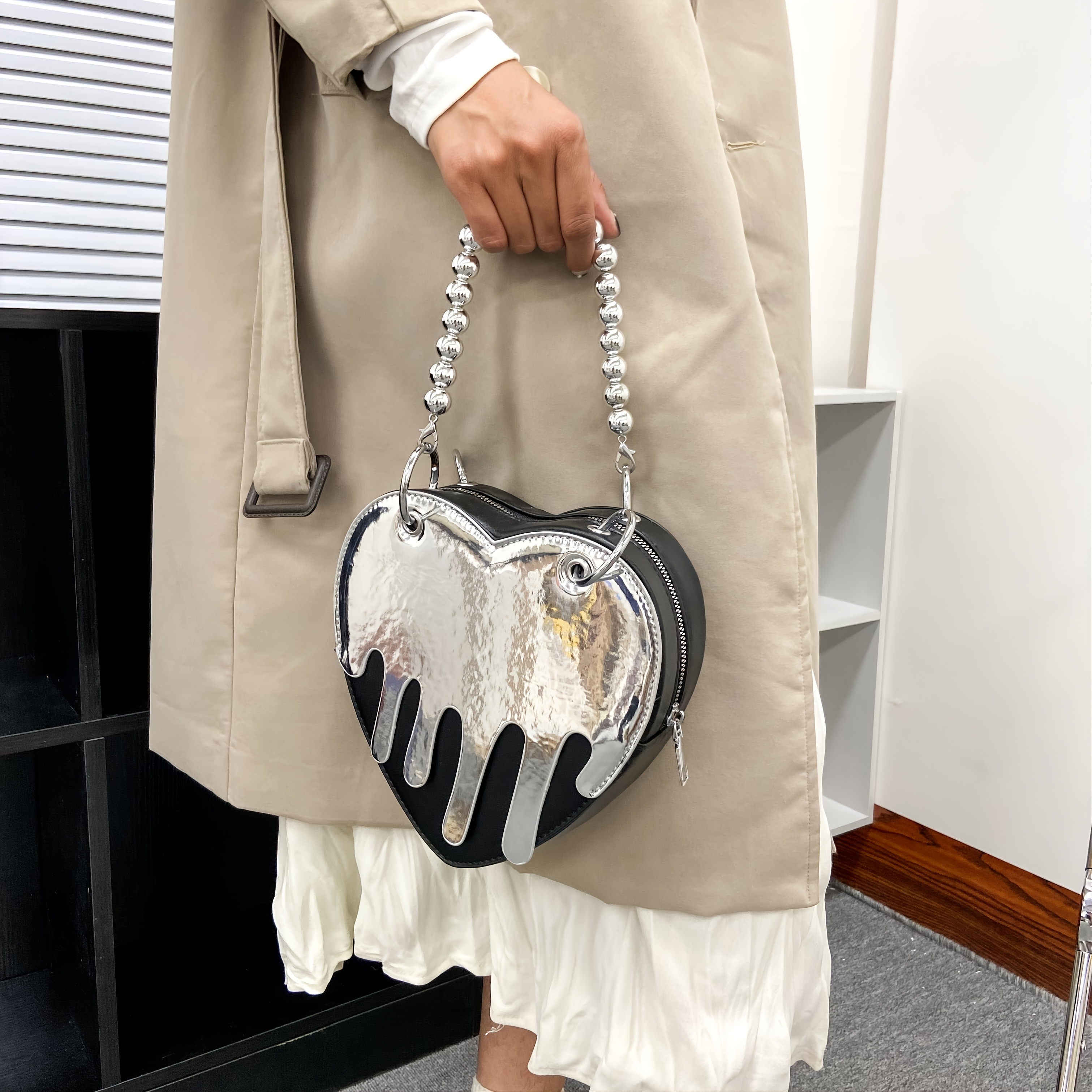 Heart Decor Crossbody Bag, Vintage Multi Pockets Shoulder Bag, Women's Faux Leather  Purse - Temu Denmark