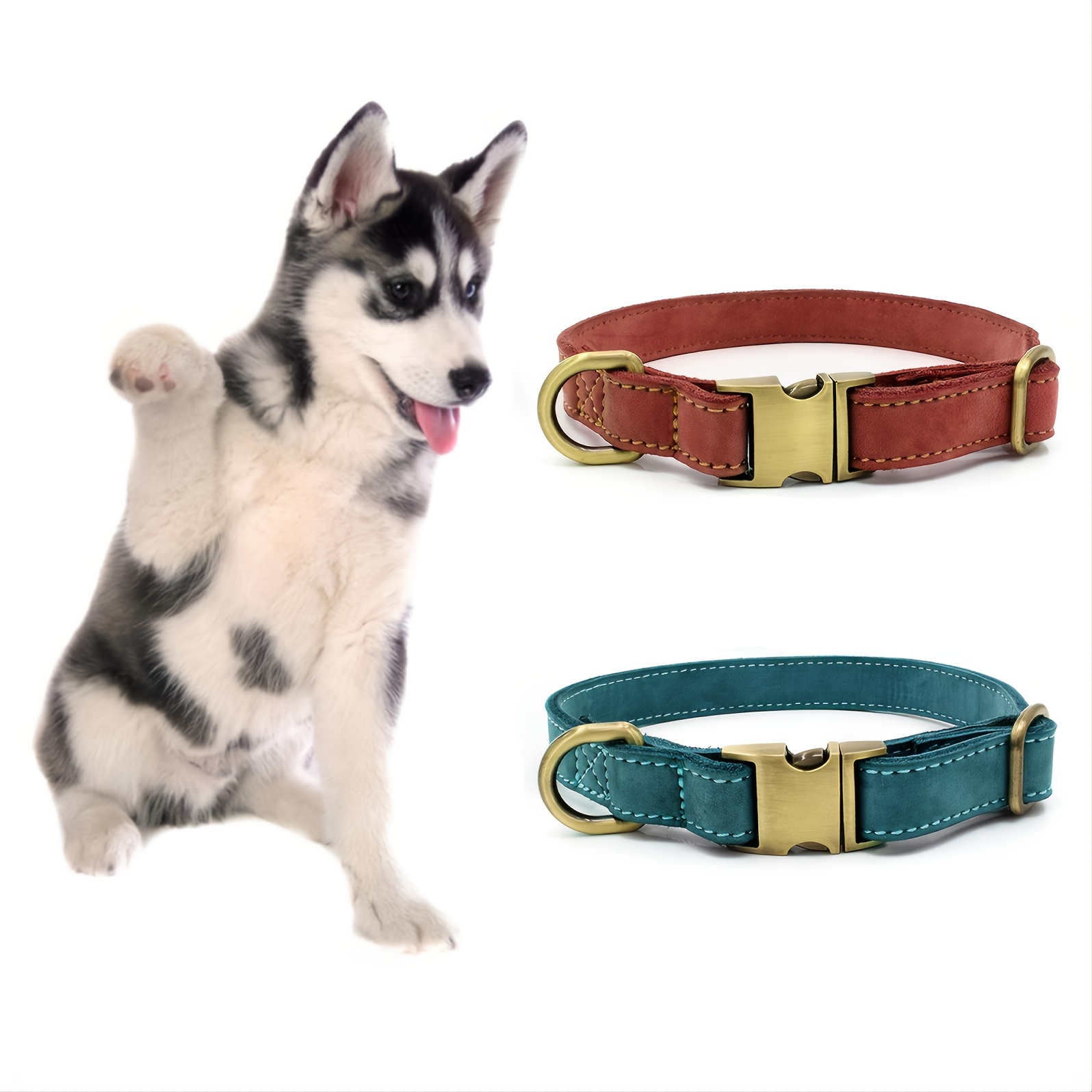 Buy Cowhide Leather Dog Collar - Metal Buckle