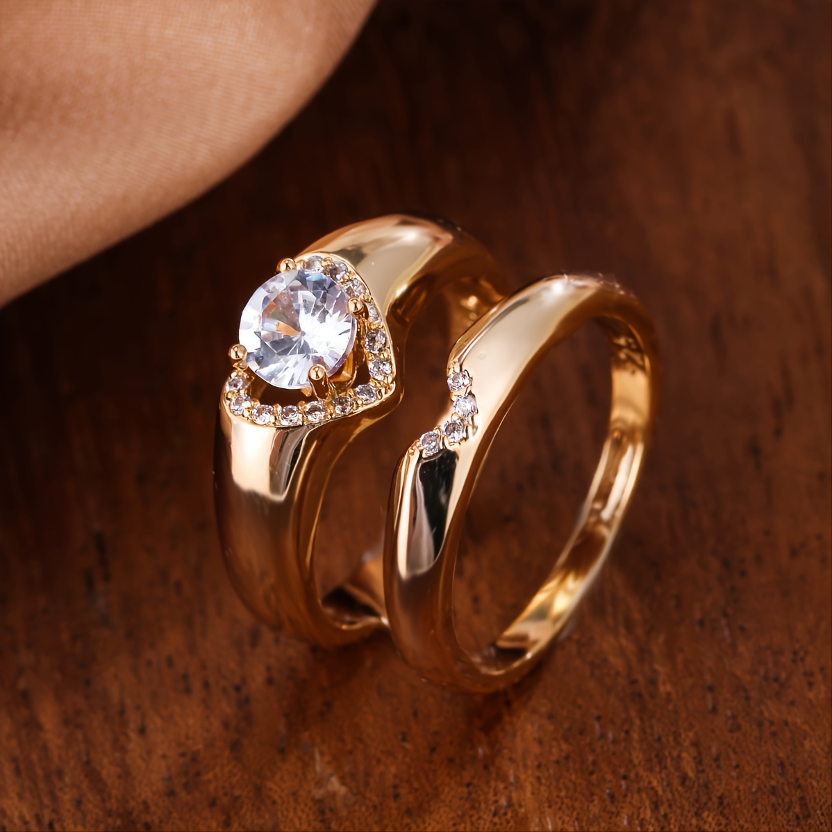 Lila Strass Ring Ring Set geometrische Imitation Kristall