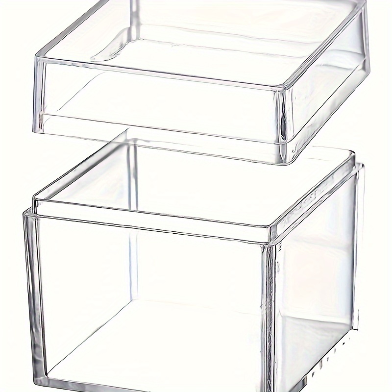 10pieces 50mmx50mmx20mm Square Clear Plastic Box,transparent Ps