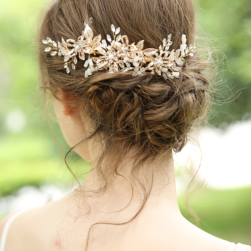 Wedding Veil Comb Pearl Hair Comb Hair Vine Wedding Veil and Headpiece  Bridal Hair Piece Bridal Headpiece Wedding Back Headpiece Flower 