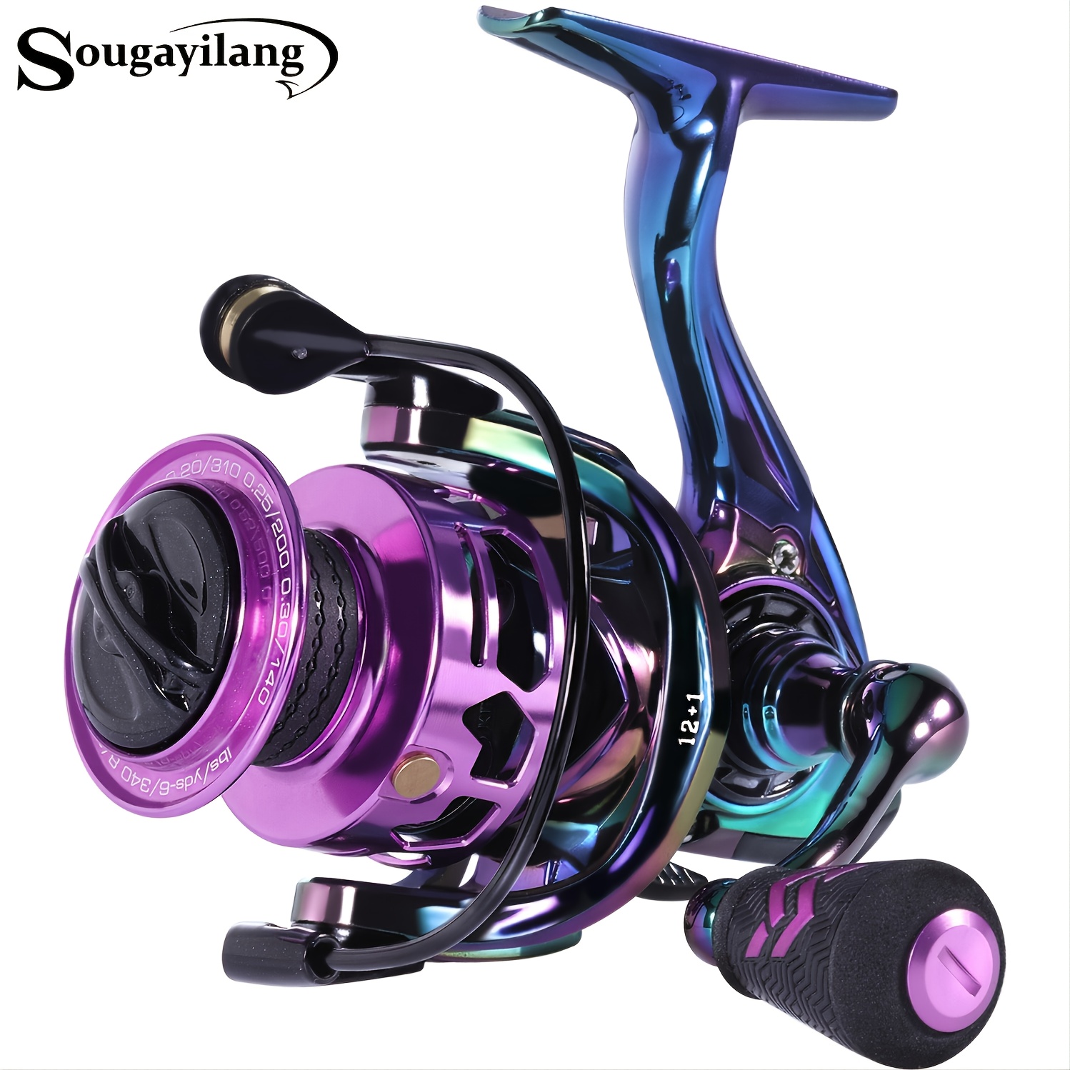 Sougayilang Spinning Reel - Smooth 12+1BB Fishing Reel with Comfortable CNC  Handle