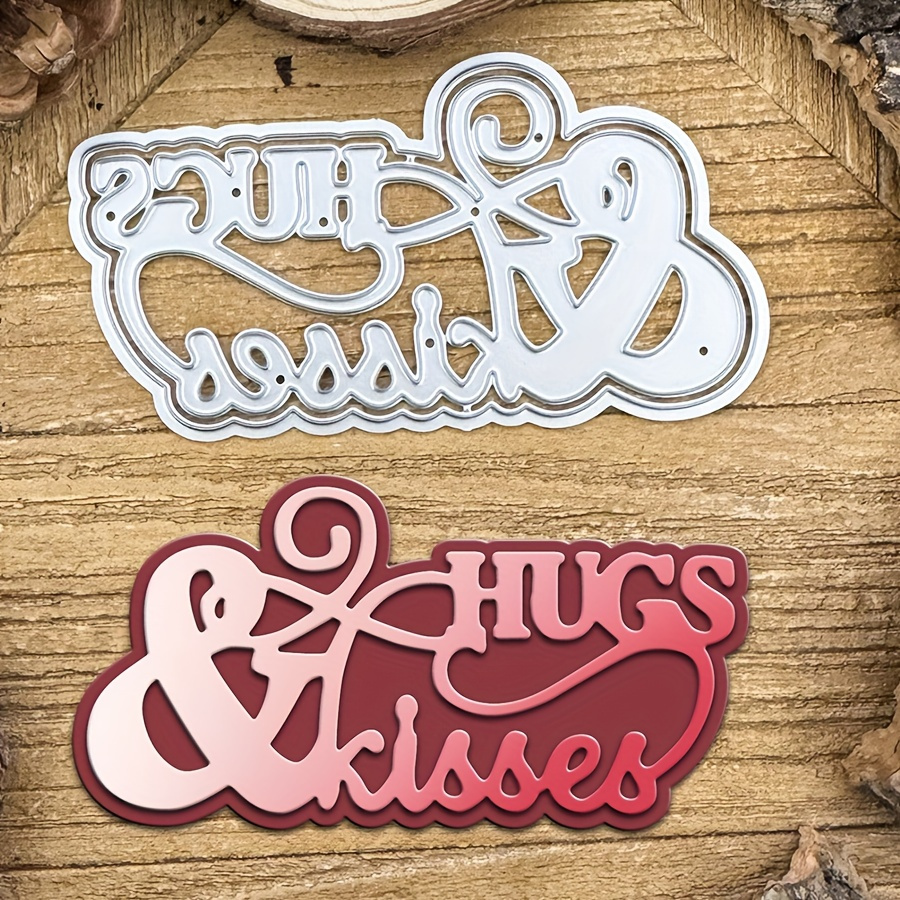 

hugs & Love Phrases Metal Cutting Dies For Diy Scrapbooking, Greeting Cards & Home Decor - Craft Your Own Holiday