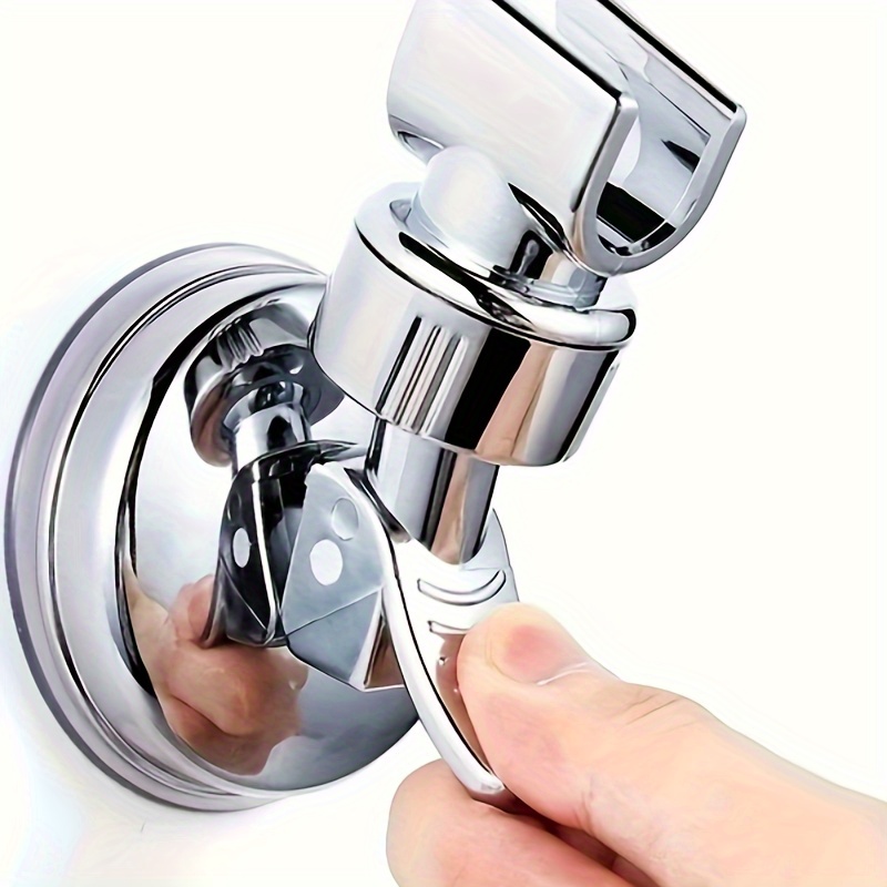 

360° Adjustable Self-adhesive Shower Head Holder With Suction Cup - Durable Abs, Easy Install Bathroom Accessory