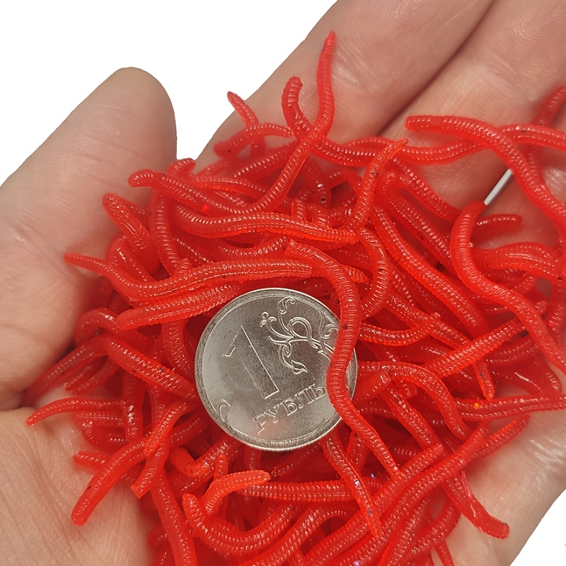 Realistic Red Worm Fishing Lure Soft Silicone Bait Lifelike - Temu