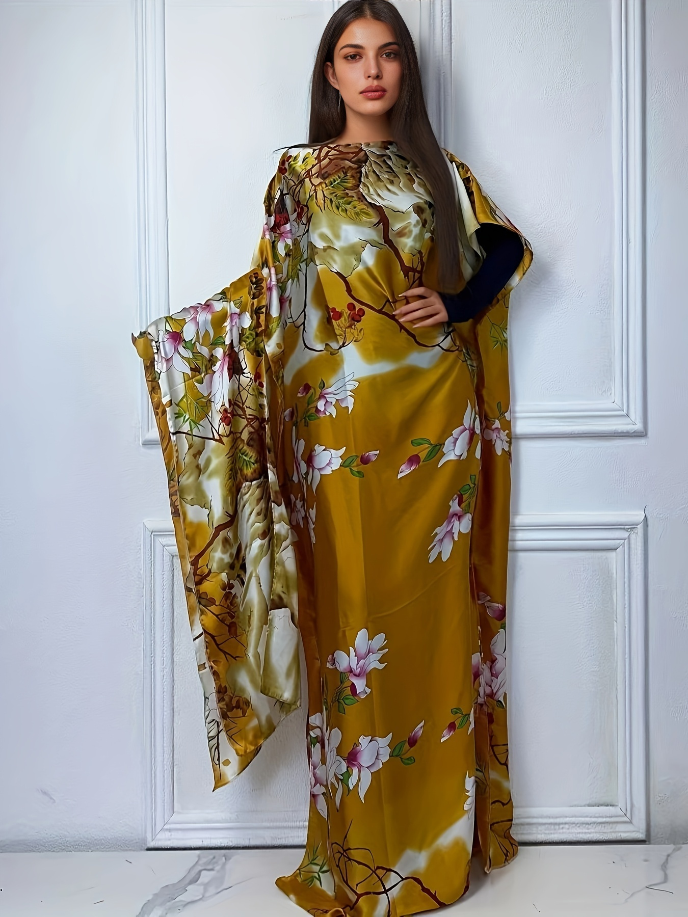 chinese dress ladies KECVOT Kaftan Dresses for Women Plus Size Batwing Sleeve Caftans Long  Bathing Suit Cover Up Maxi Beach Dress Loungewear at Amazon Women's  Clothing store main image 0