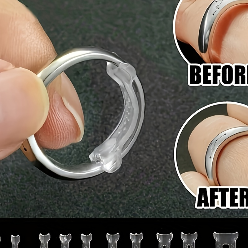 

12pcs Adjustable Ring Sizer Pads, Invisible Ring Size Reducer, Jewelry Accessory For Loose Rings