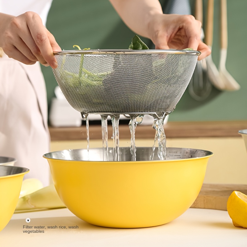 5-in-1 Multifunction Large 304 Stainless Steel Mixing Bowl Set