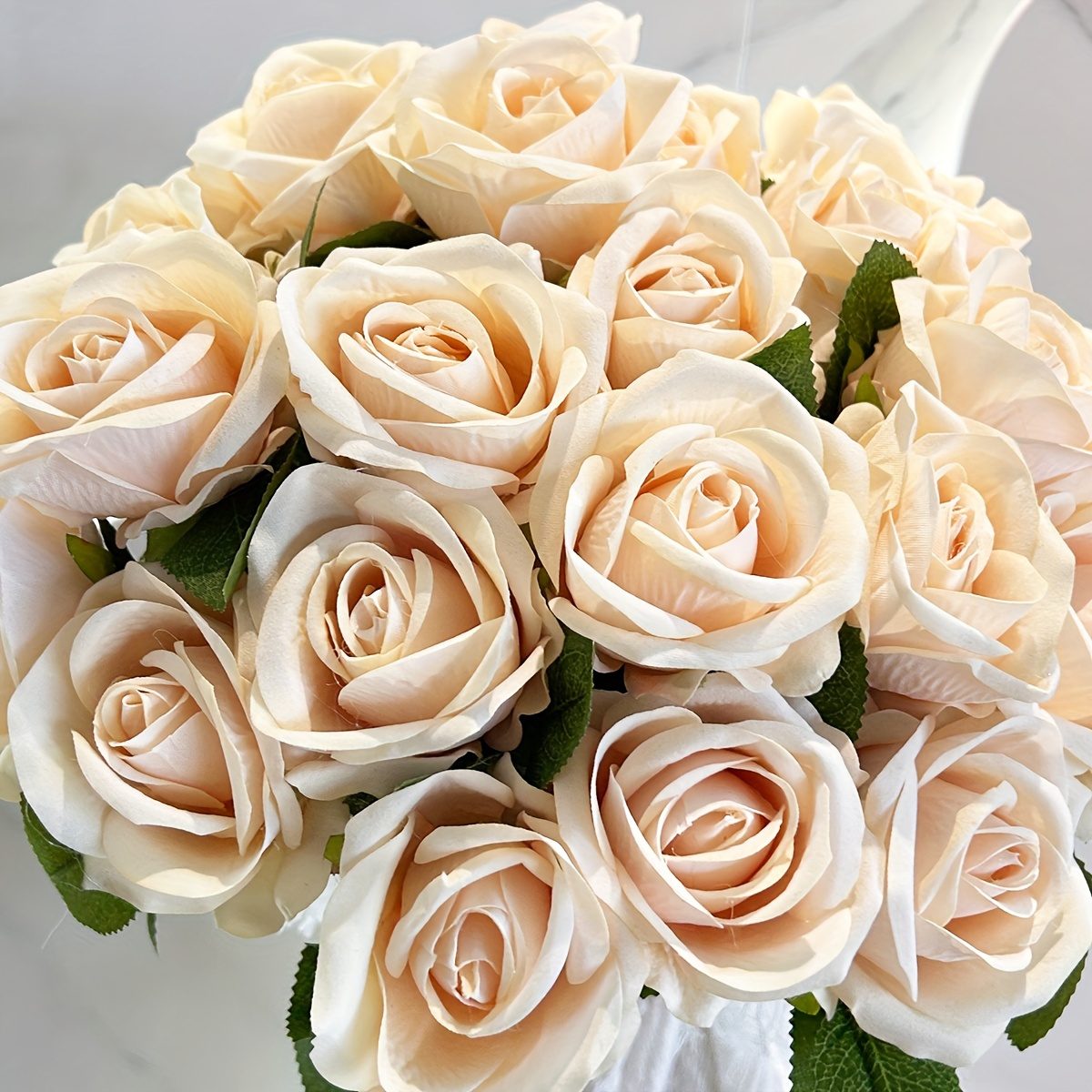 

15/25/30/40/50 Champagneartificial Roses, Artificial Roses Set, Suitable For Kitchen, Bedroom, Study, Party, Festival, Wedding, Garden, Flower Decoration, Photography Props