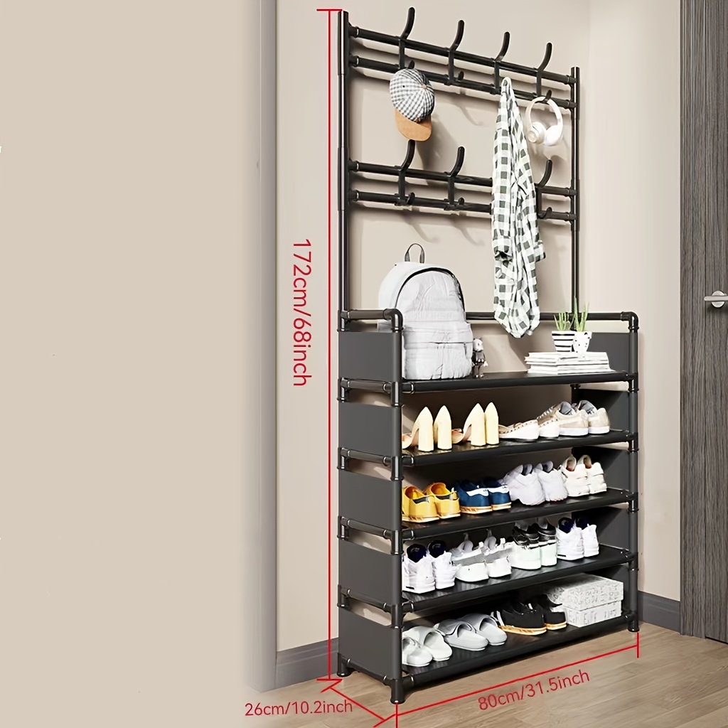 Shoe Cabinet with 5 Shelves,Shoes Rack Stand Shoe Shelf with 2