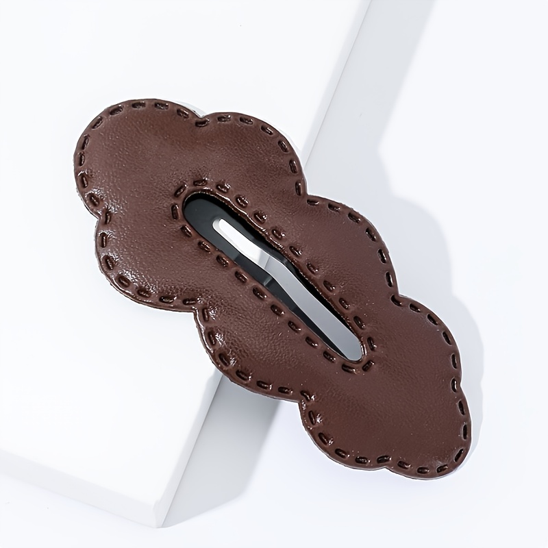 PU Leather Cloud Hair Clip Women's Solid Cartoon Hair Clip