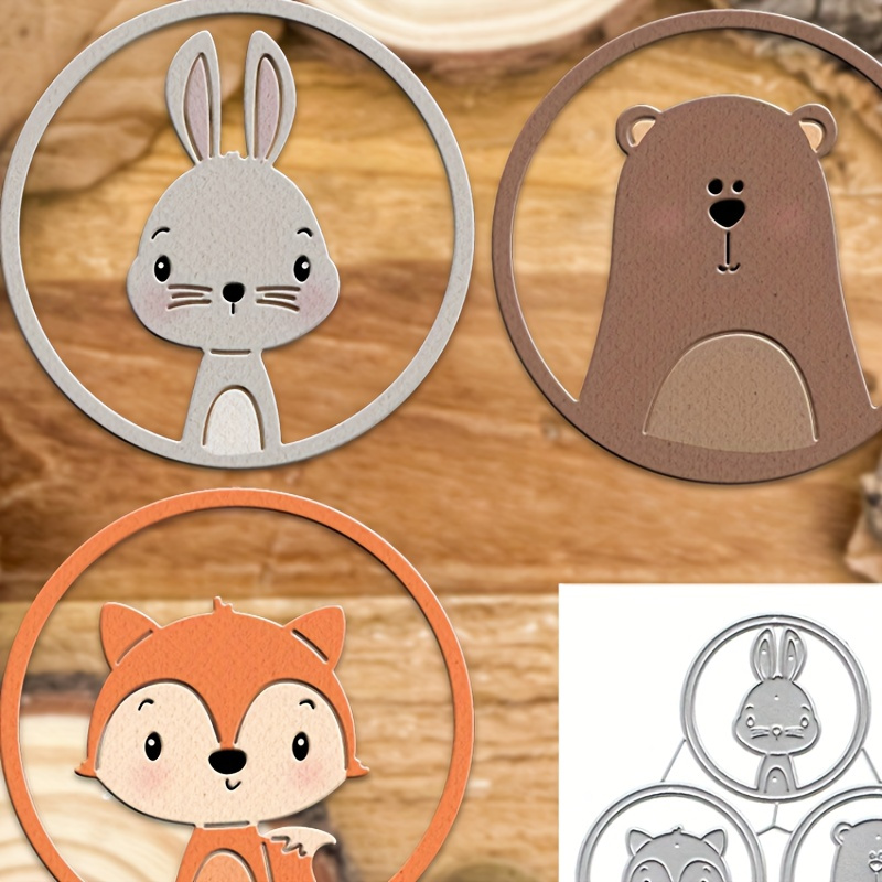 

Original Lovely Animals Bunny Fox Bear Circles Metal Cutting Dies Cut Die Birthday Wedding Decoration Paper Craft Mould Diy Scrapbooking & Stamping Stencils Supplies