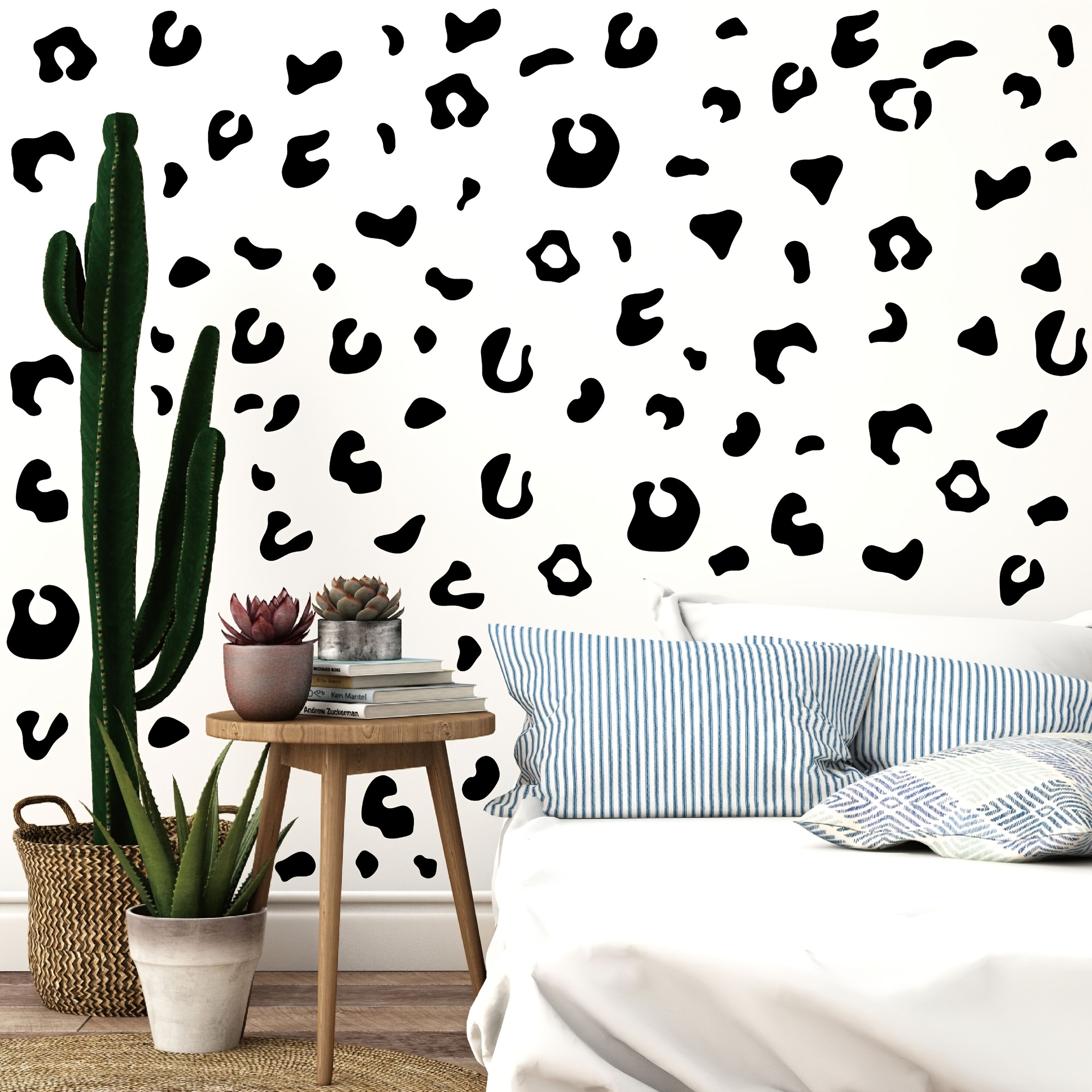 

72pcs Creative Wall Sticker, Leopard Print Irregular Dot Pattern Self-adhesive Wall Stickers, Bedroom Entryway Living Room Porch Home Decoration Wall Stickers, Removable Stickers, Wall Decor Decals