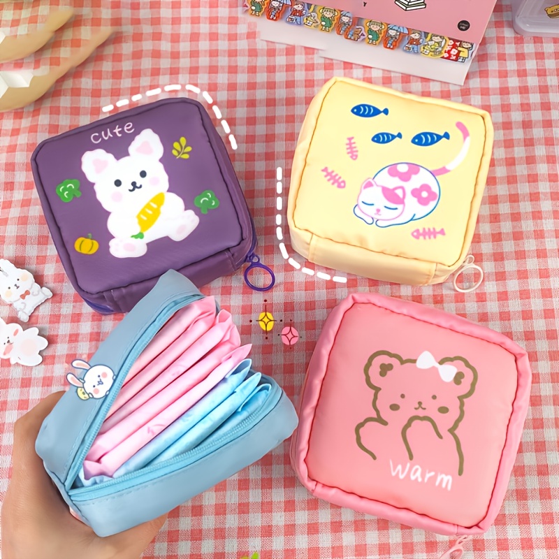 Mini Portable Women Girls Sanitary Pad Pouch Cable Organiser Bag Tampon Case  Cute Makeup Bag Coin Purse Napkin Storage Bag - AliExpress