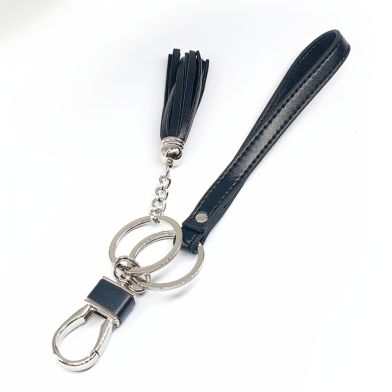 Leather Tassel Keychain and Purse Charm Leather Handbag 