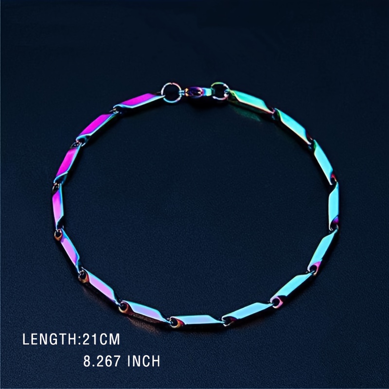 Men's Titanium Steel Rainbow Bracelet, Unisex