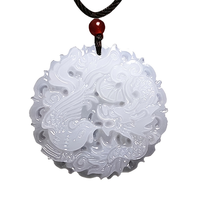 Jade Longfeng Afghan Pendant, Natural Gemstone