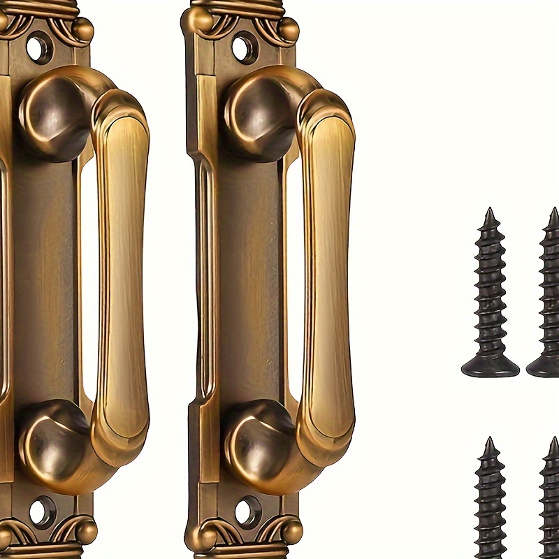 

Set Of 2 European Metal Door Handles - Alloy Cabinet Pulls With Included Installation Accessories