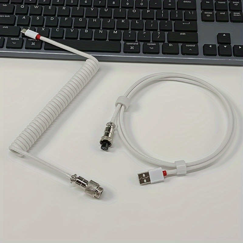 Câble de clavier mécanique d'aviation, connecteur d'aviation, Kit de fil  USB enroulé de Type C, accessoire de décoration d'ordinateur, livraison  directe