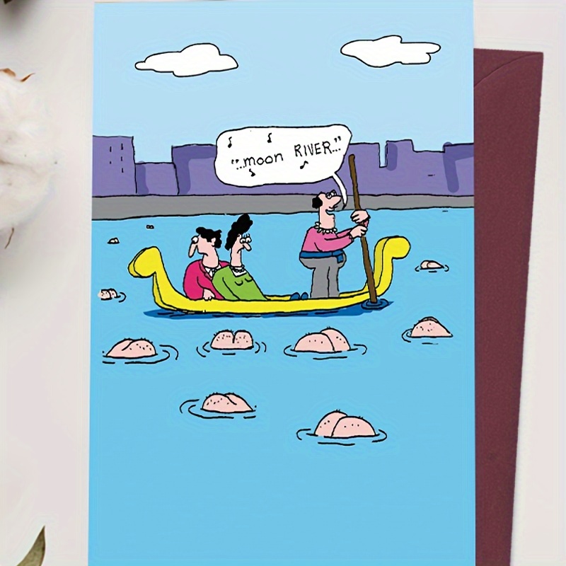 

1 Cartoon Style Illustrations Birthday Card, Moon River Birthday Card, Give It To Everyone, Give It To Him, Give It To Her, Birthday, Thank You, Congratulations, Eid Al-adha Mubarak