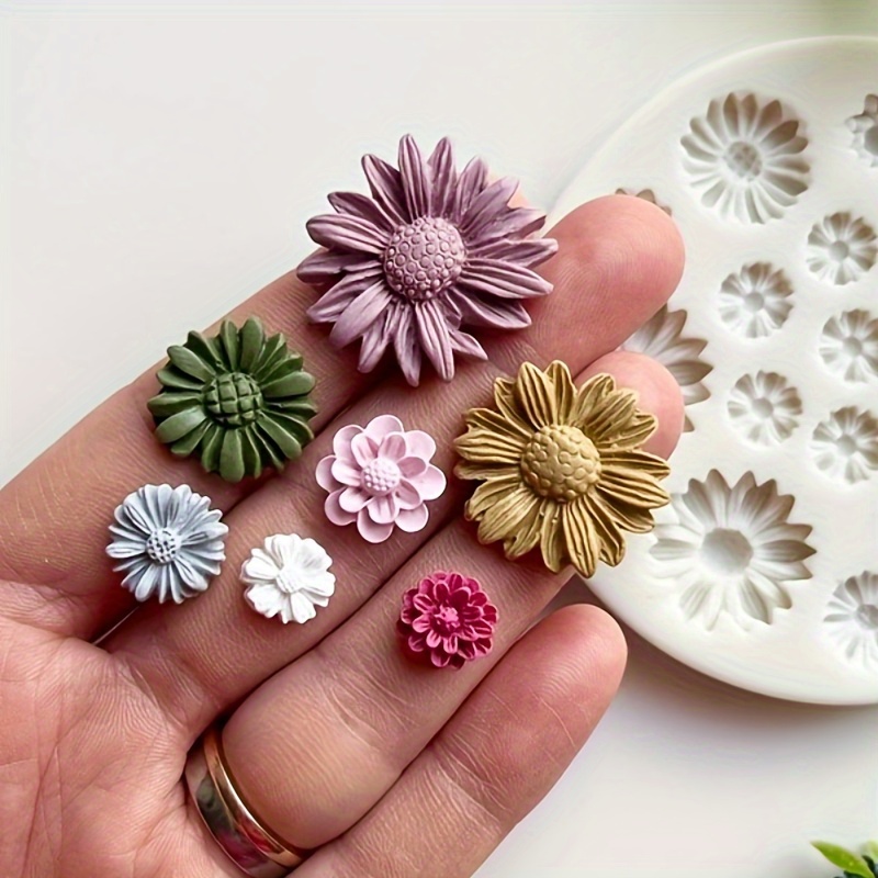 

1pc Flower Silicone Mold Bouquet Polymer Clay Flower Casting Mold For Diy Earring Pendant Making Polymer Clay Craft Mold