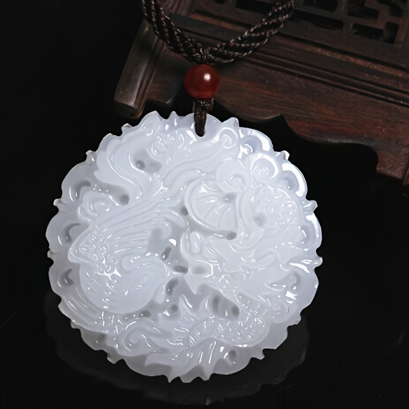 Jade Longfeng Afghan Pendant, Natural Gemstone