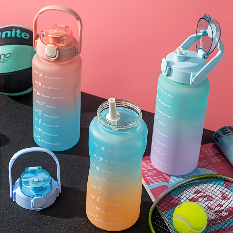 2L large Capacity Water Bottle Reminder Leak-Proof Frosted Cup Time Scale 1  Pc