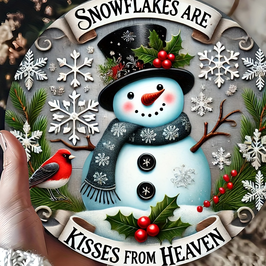 

- Snowman Wreath Metal - 2d & Decor For , , , Bar, And Dorm - Christmas