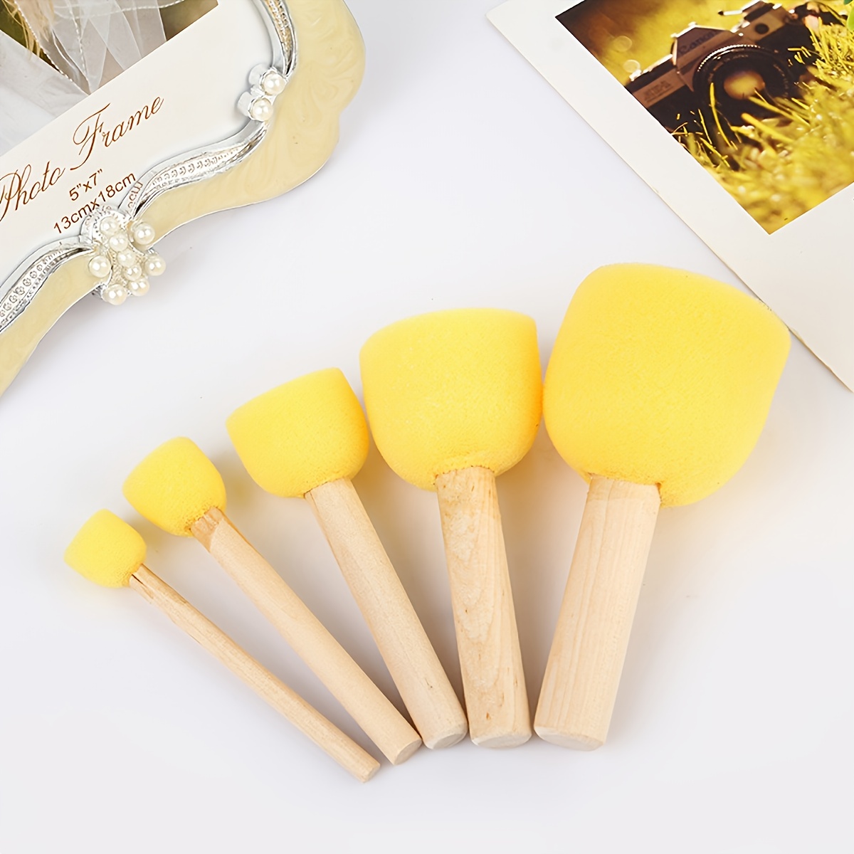 30 Pcs Round Sponges Brush Set Round Sponge Brushes for Painting Paint  Sponges for Acrylic Painting Painting Tools for Kids Arts and Crafts (4  Sizes)