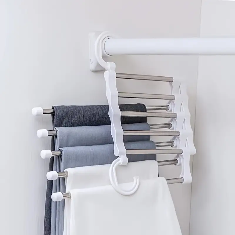 maximize your closet space with this 5 in 1 magic trouser rack hanger details 2
