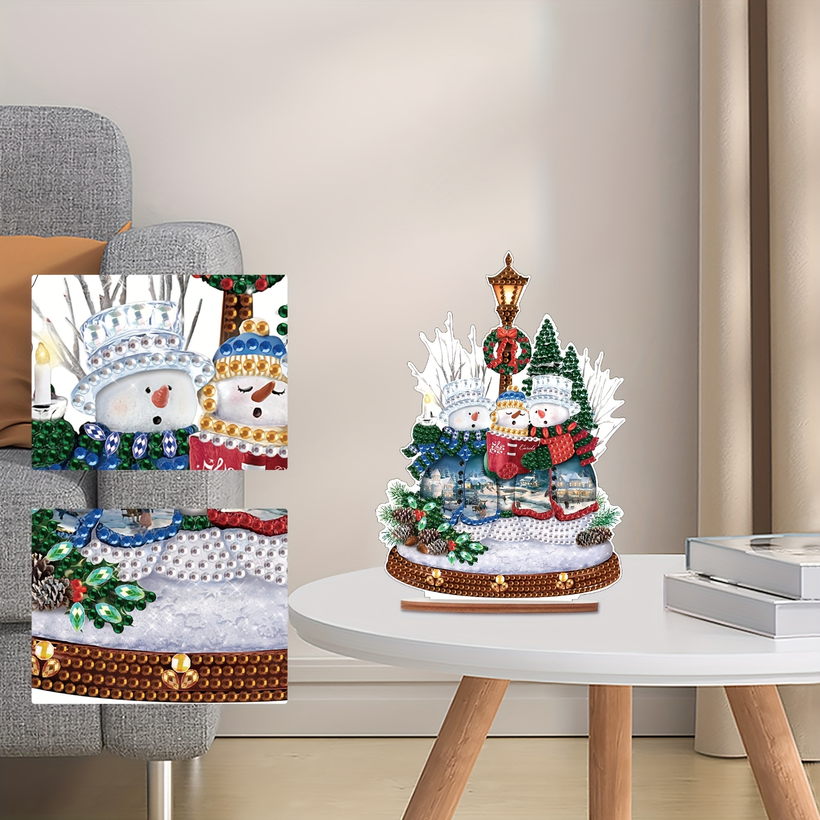 Christmas Diamond Painting Table Decoration, Snowman 5D DIY Diamond Art  Table Decoration, Special Shape Gemstone Digital Kit Art Crafts Office  Desktop