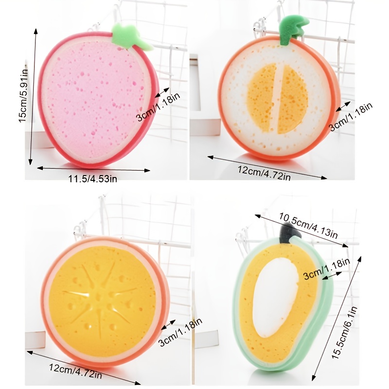 Washing Dish Sponge Thicken Scouring Pad Sponge Cloth Fruit - Temu