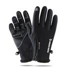 winter velvet gloves with zipper for men and women waterproof windproof touch screen for outdoor cycling motorcycle skiing