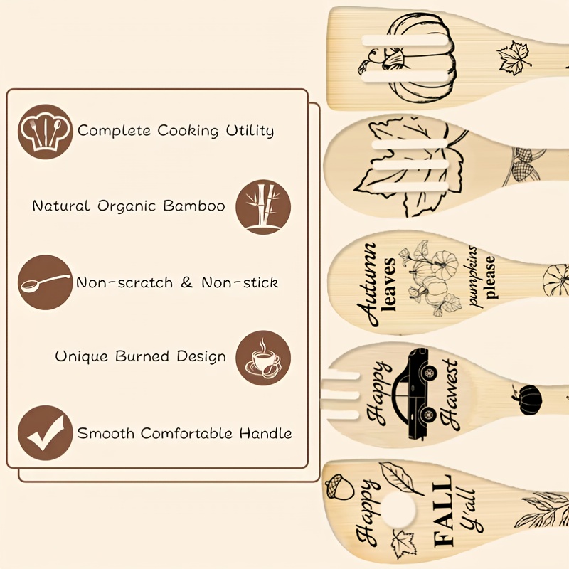 Halloween Wooden Kitchen Utensils Set, Autumn Landscape Pattern Wooden  Cooking Spoons And Spatulas Set, Non-stick Cookware, Perfect For Cooking,  Gifting And Decorating, Kitchen Supplies, Halloween Decoration, Christmas  Gift, Gift For Mom 