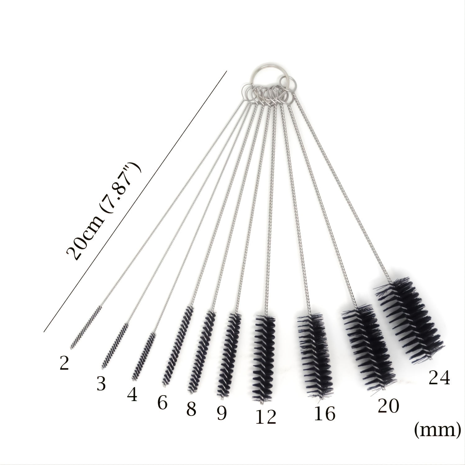 5/10Pcs 20cm Drinking Straw Cleaning Brush Straw Tube Pipe Cleaner Nylon  Stainless Steel Long Handle Cleaning Brushes for Straws - AliExpress