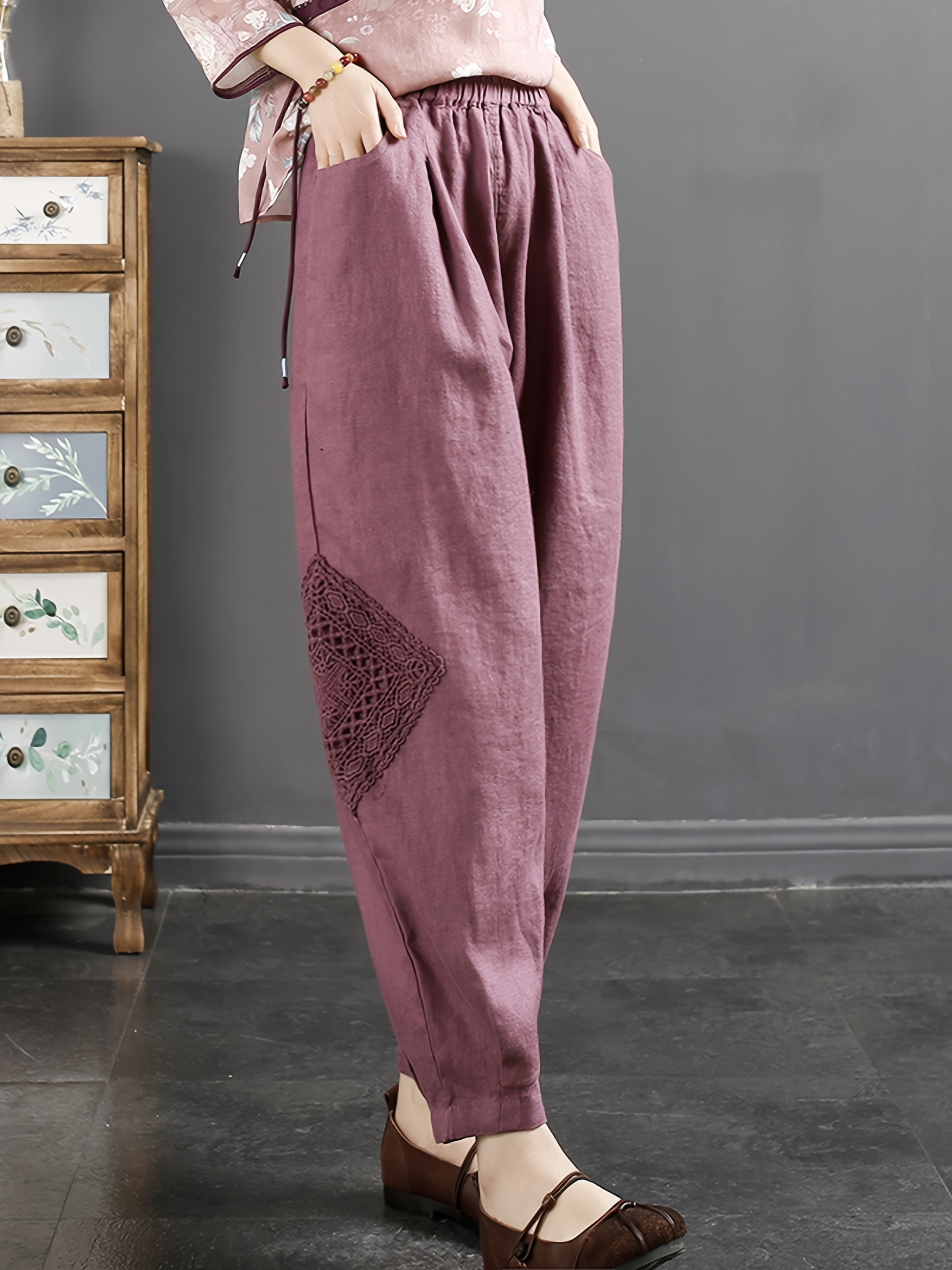 2022春夏 room213 linen×lace pants | paraco.ge