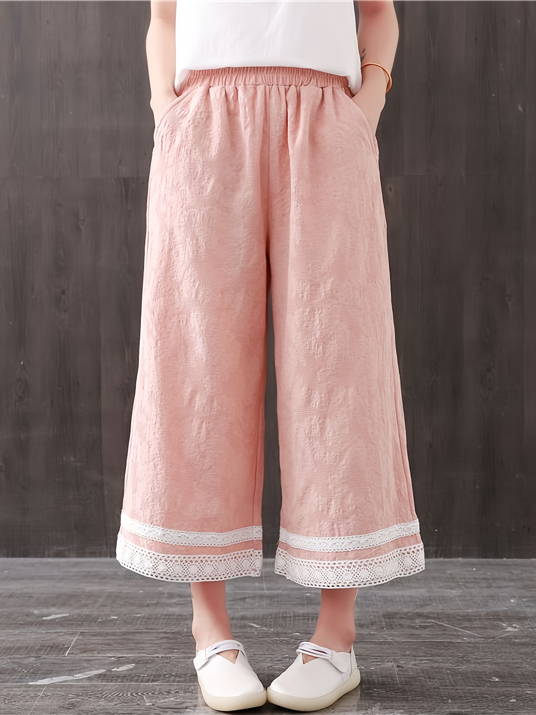 elasticated waist cotton ladies trousers