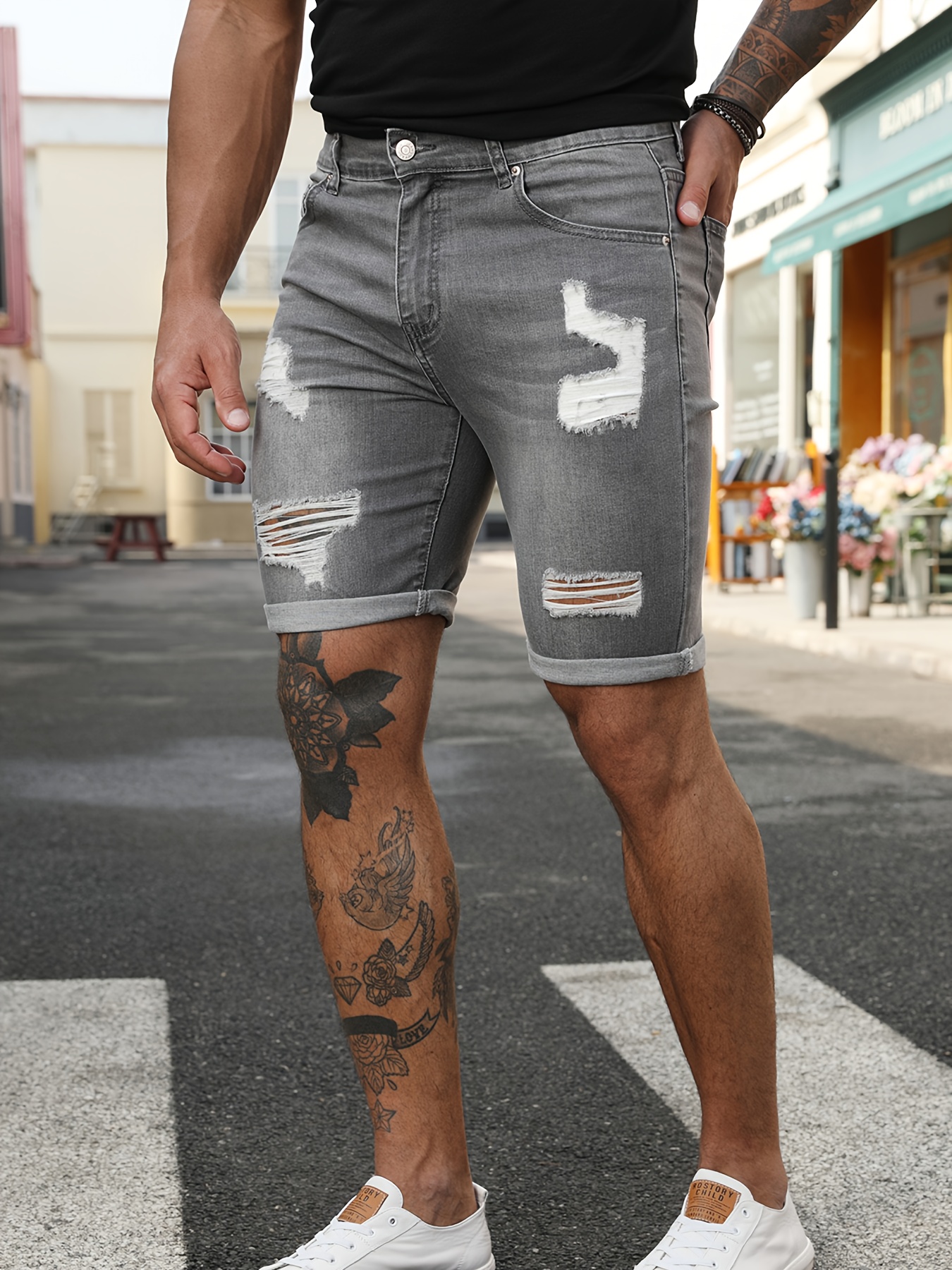 Men's Slim denim shorts