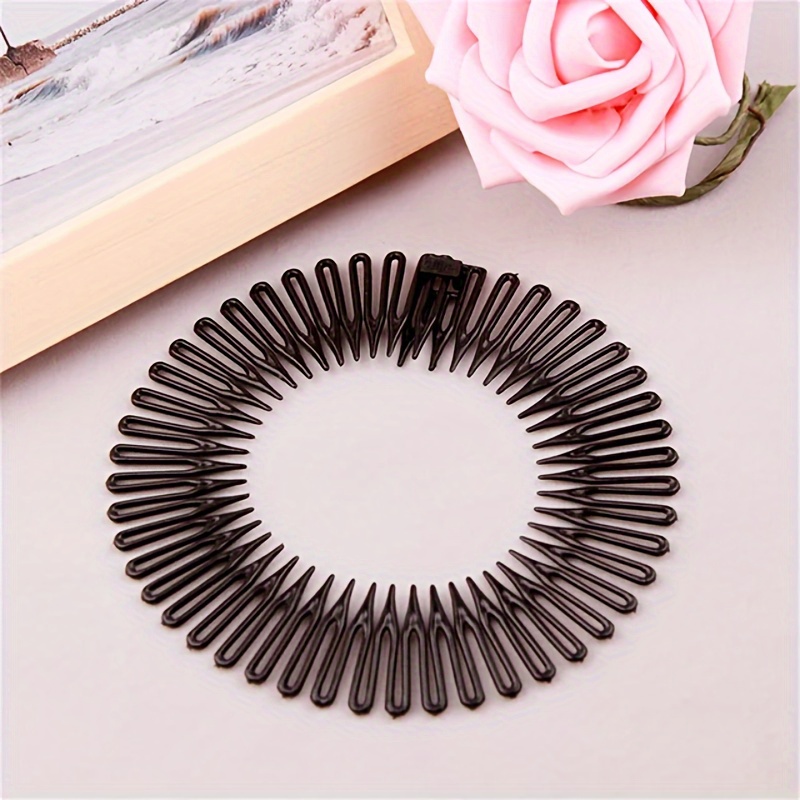 Full Circle Stretch Flexible Comb Teeth Headband Casual Temu Canada