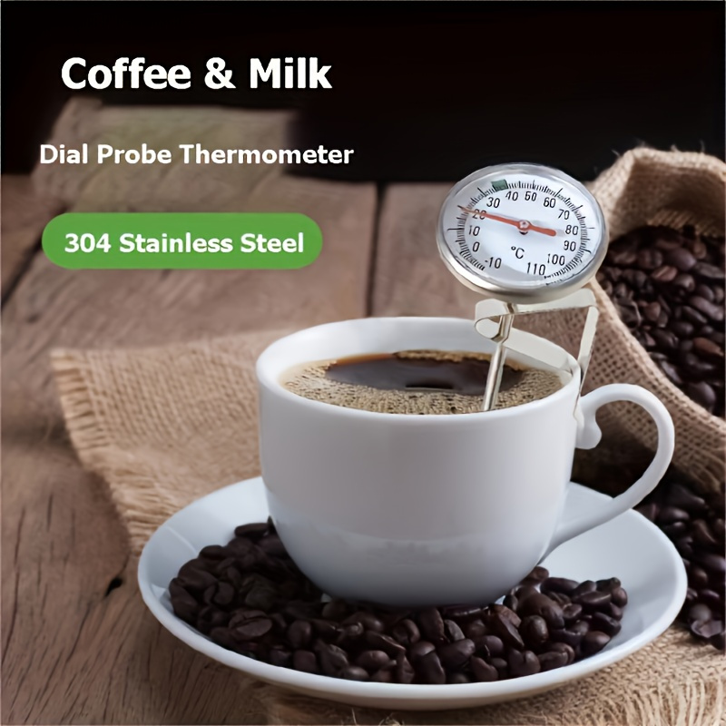 1pc Stainless Steel 1.5 Inch Coffee Thermometer, Kitchen Milk Pen Type  Clipable Pointer, Precise Thermometer, Pull Flower Needle Hand Brewing