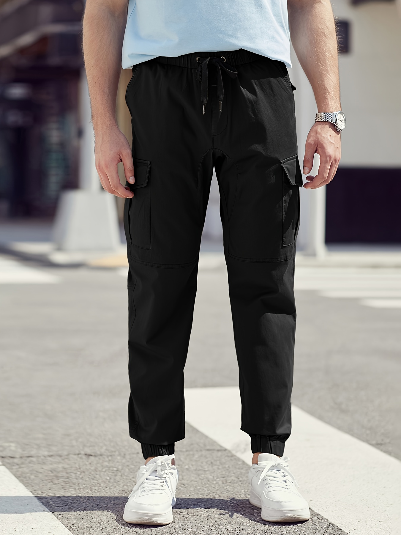 Relaxed Fit Cotton Cargo Joggers